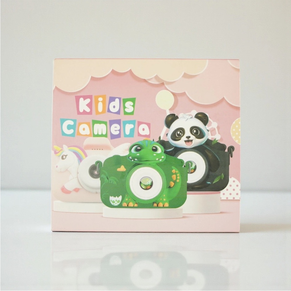 Kid Camera Dinosaur Boy Digital Camera Toy Dual 2.0inch 64GB Card Green Gift